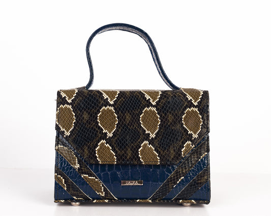 Midnight Blue NIYA | Croc and Snake skin